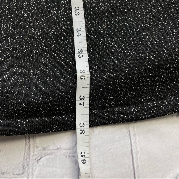 RSVP by Talbots Black Metallic Sparkle Midi Dress Wool Blend Bell Sleeves Small - Picture 9 of 15